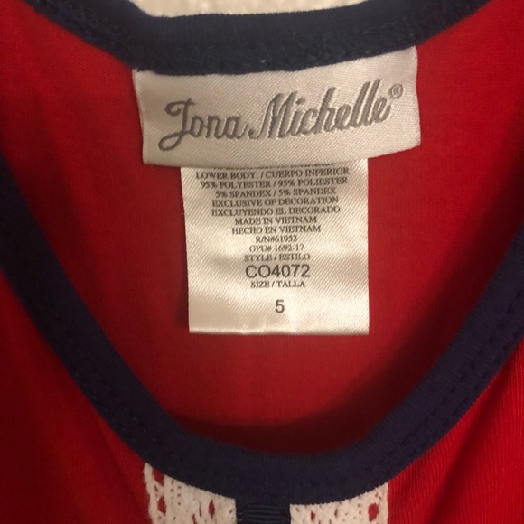 Red,white and blue highlow little girls dress - Picture 3 of 3